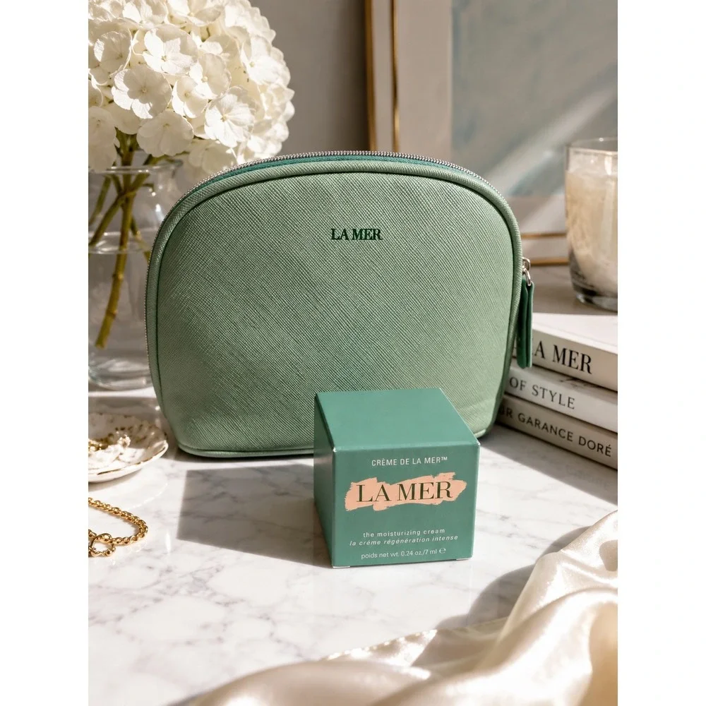 La Mer Crème de la Mer Moisturizing Cream 7ml New in Box + Cosmetic Bag
